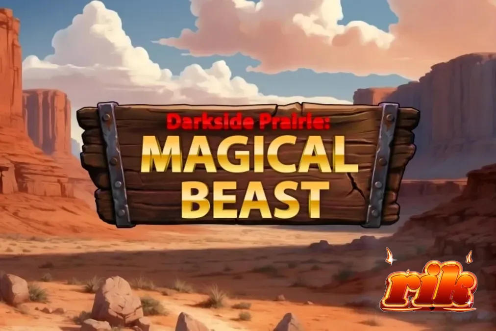 Giao diện trò chơi Darkside Prairie: Magical Beasts với hình ảnh bò rừng trên nền thảo nguyên